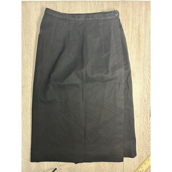 Vintage Black Wool Wrap Skirt Madison Wardrobe Maker See Pics For Measurements - Picture 1 of 11